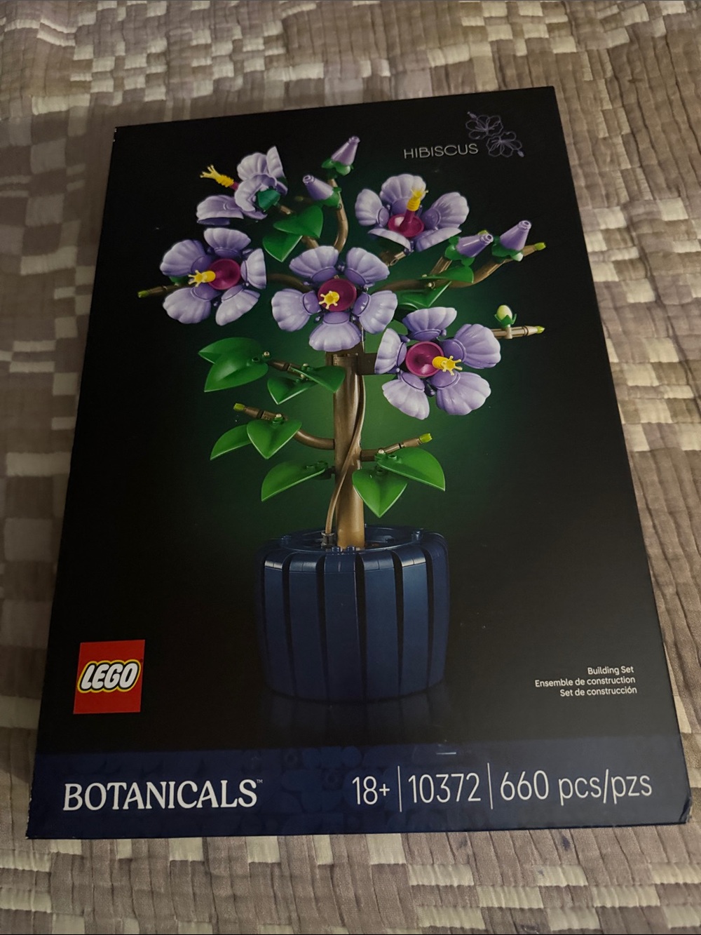 Lego Purple Hibiscus with Green Foliage Decorative Plant